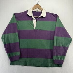 Vintage Steeplechase Rugby Shirt Mens XL Purple Green Heavyweight Boxy Fit 90s